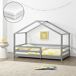 Cama para niños Knätten - Casita - con colchón ortopédico, reja 77x145 Cama para niños Knätten - Casita - con colchón ortopédico, reja 77x145 Blanco/ Beige