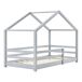 Cama para niños Knätten - Casita - con colchón ortopédico, reja 77x145 Cama para niños Knätten - Casita - con colchón ortopédico, reja 77x145 Blanco/ Beige
