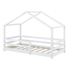 Cama de criança Knätten In House design com estrado em madeira de pinho 80 x 160 cm lacado a branco mate en.casa.