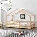 Cama para niños Knätten - Casita - con colchón ortopédico, reja 97x205 Cama para niños Knätten - Casita - con colchón ortopédico, reja 97x205 Blanco/ Beige