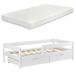Cama para niños Borgarnes con colchón, 2 cajones, somier Cama para niños Borgarnes con colchón, 2 cajones, somier Blanco/ Beige