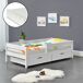 Cama para niños Borgarnes con colchón, 2 cajones, somier Cama para niños Borgarnes con colchón, 2 cajones, somier Blanco/ Beige