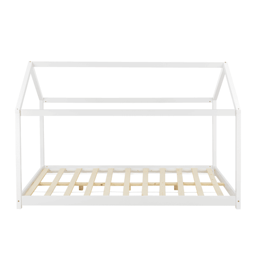 Cama de criança Cerro em forma de casa em madeira de pinho 140 x 200 cm - Branco en.casa