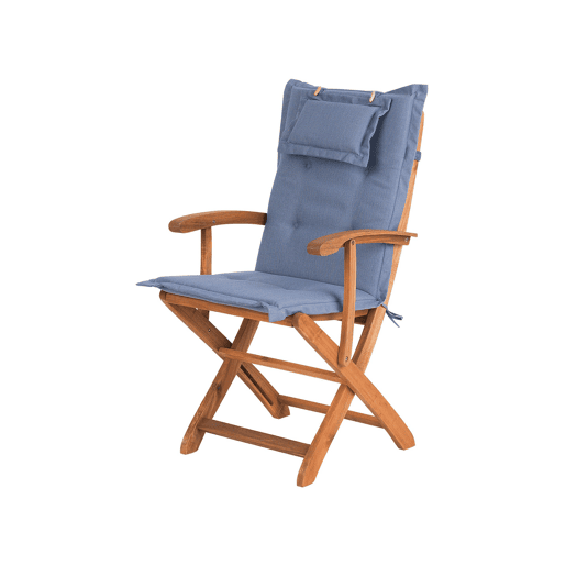 Conjunto de refeições de jardim 8 lugares MAUI com almofadas Madeira de acácia Azul