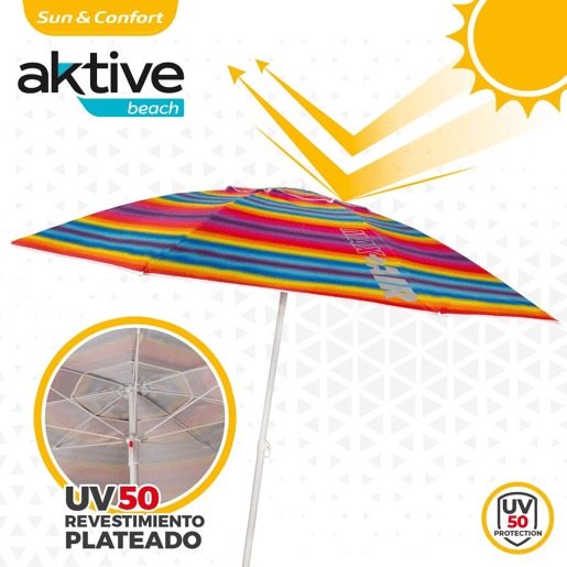 Guarda-sol de 220 cm com proteção UV50 Aktive Beach