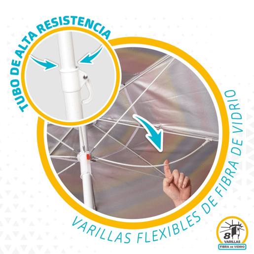 Guarda-sol de 220 cm com proteção UV50 Aktive Beach