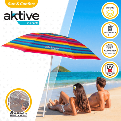 Guarda-sol de 180 cm com proteção UV50 Aktive Beach