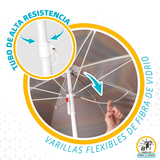 Guarda-sol de 180 cm com proteção UV50 Aktive Beach