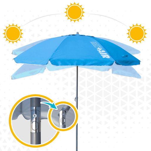 Guarda-sol à prova de vento Ø220 cm com vara basculante e proteção UV50 Aktive