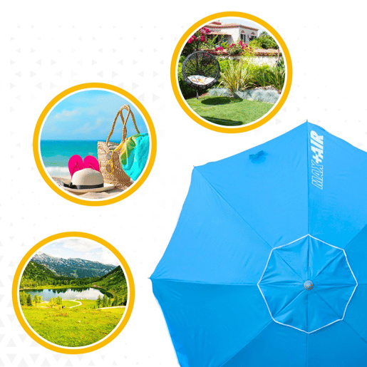 Guarda-sol à prova de vento Ø220 cm com vara basculante e proteção UV50 Aktive