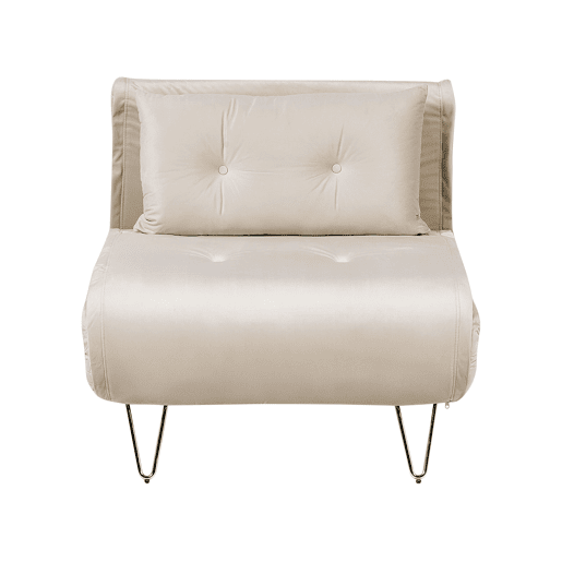 Sofá-cama individual VESTFOLD Veludo Creme
