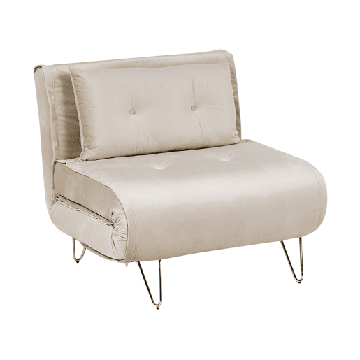 Sofá-cama individual VESTFOLD Veludo Creme