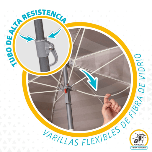 Guarda-sol de 180 cm com proteção UV50 Praia Aktive Guarda-sol de 180 cm com proteção UV50 Praia Aktive
