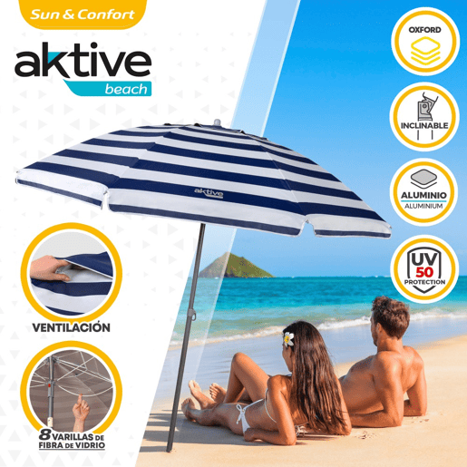 Guarda-sol de 220 cm com proteção UV50 apenas Aktive Beach