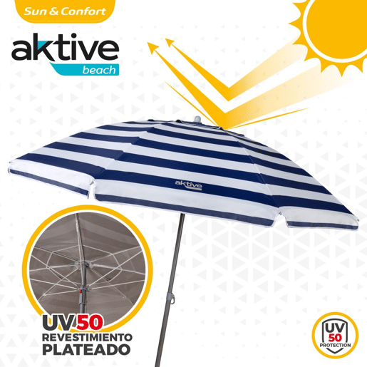 Guarda-sol de 220 cm com proteção UV50 apenas Aktive Beach