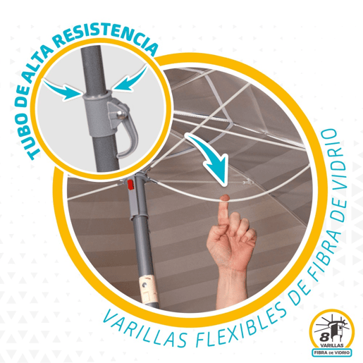 Guarda-sol de 220 cm com proteção UV50 apenas Aktive Beach
