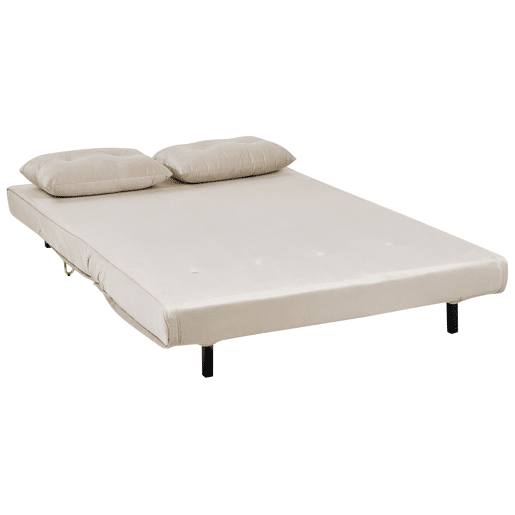 Sofá-cama VESTFOLD Veludo Creme 2 lugares