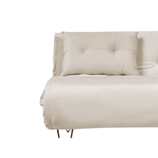 Sofá-cama VESTFOLD Veludo Creme 2 lugares
