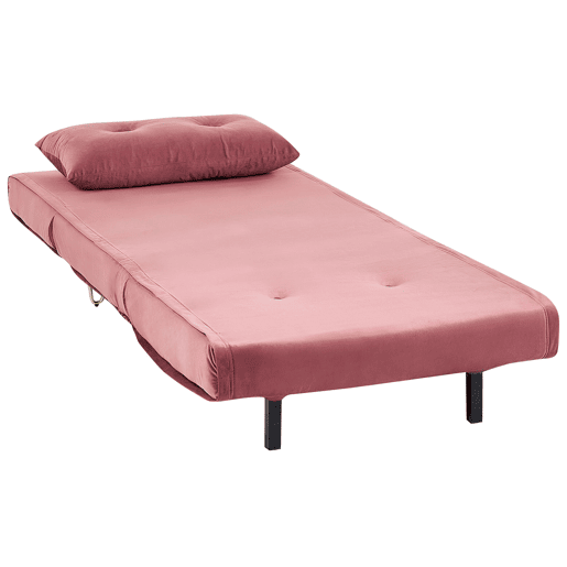 Sofá-cama individual VESTFOLD Veludo Rosa