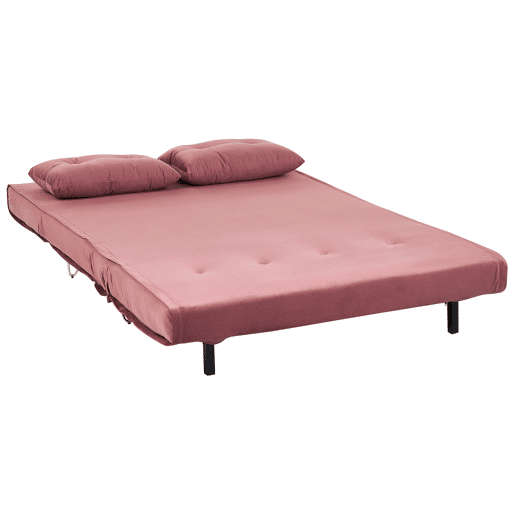 Sofá-cama VESTFOLD Veludo Rosa 2 lugares
