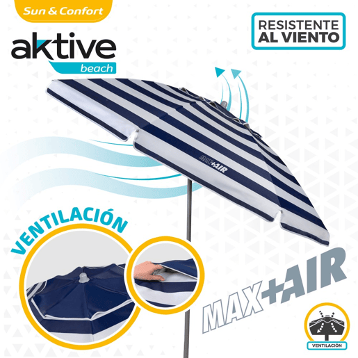 Guarda-sol de 200 cm com teto ventilado + proteção UV50 Aktive Beach