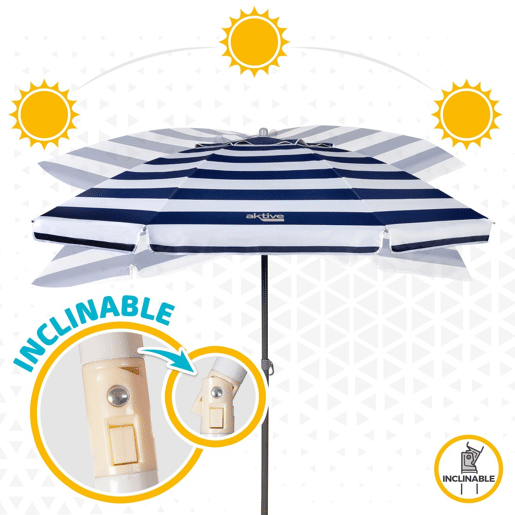 Guarda-sol de 200 cm com teto ventilado + proteção UV50 Aktive Beach