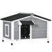 Caseta para Perro Madera de Abeto PawHut Caseta para Perro Madera de Abeto PawHut Gris