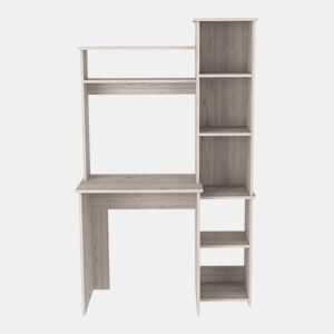 Secretária Versailles com estante, 162.30 cm X 98.29 cm X 45.21 cm, Freixo