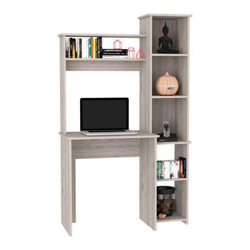 Secretária Versailles com estante, 162.30 cm X 98.29 cm X 45.21 cm, Freixo