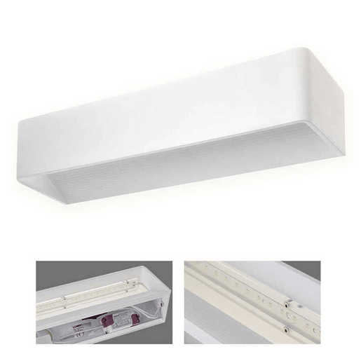 série edna candeeiro de parede em alumínio branco 36cm
