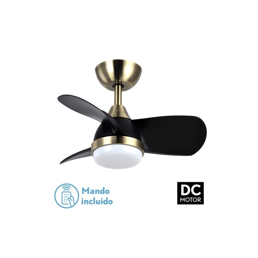 ventilador de tecto em metal dourado série pirdo 60cm