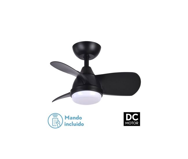 Iluminashop 305416 Ventilador de Techo LED Verano e Invierno con Mando a Distancia 24W Negro