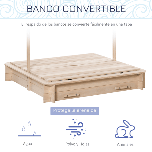 Outsunny Caixa de Areia de Madeira para Crianças acima de 3 Anos com Banco Toldo Ajustável Removível 106x106x121cm Carga 50kg Madeira Outsunny Caixa de Areia de Madeira para Crianças acima de 3 Anos com Banco Toldo Ajustável Removível 106x106x121cm Carga 50kg Madeira