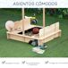 Arenero para Niño Madera de Abeto , Tejido de Poliéster Outsunny Arenero para Niño Madera de Abeto , Tejido de Poliéster Outsunny Multicolor