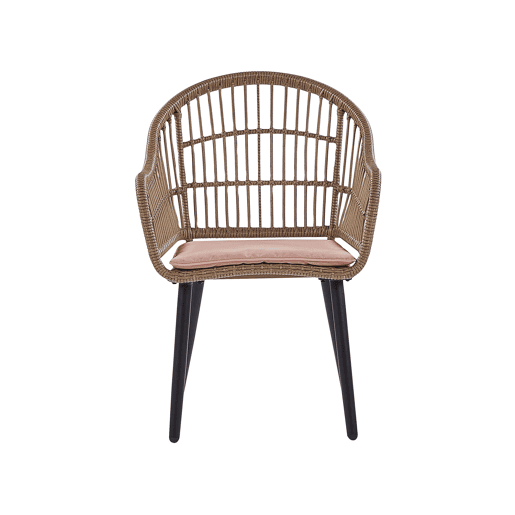 Conjunto de refeições de jardim 6 lugares ALIANO com almofadas Rosa pastel