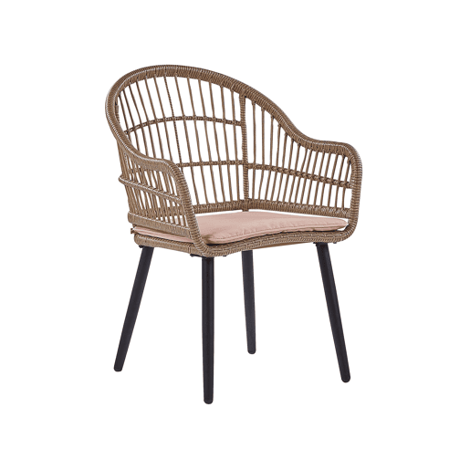 Conjunto de refeições de jardim 6 lugares ALIANO com almofadas Rosa pastel