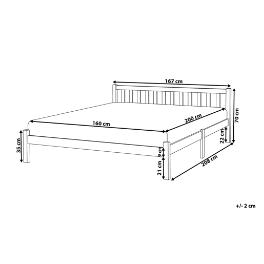 Cama Pinho FLORAC 160 x 200 cm Branco