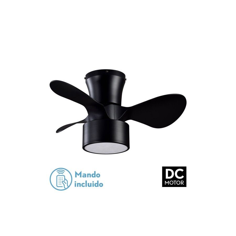 Ventilador De Techo Dc Kos Blanco 60cm Led Cct Regulable Control Remoto Con Temporizador Y