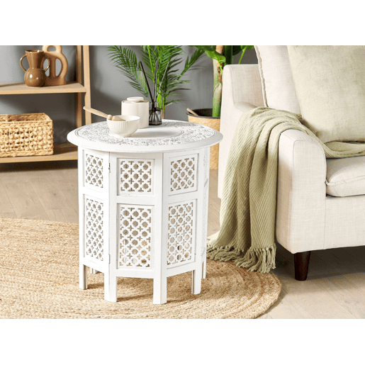 Mesa de apoio ELARA Mangueira de mangueira Branco