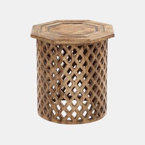 Mesa de apoio KHANPUR Mangueira de mangueira Castanho