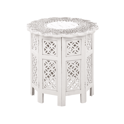 Mesa de apoio BADHI Mangueira de mangueira Branco
