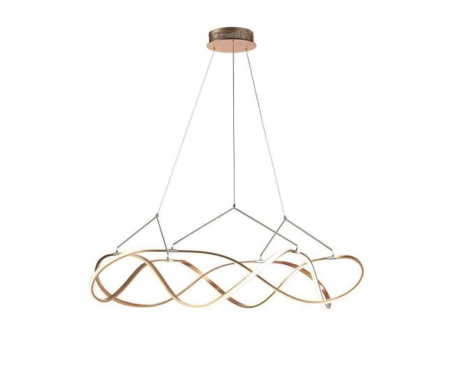 Lampara de techo metal color oro rosa serie molly 110cm