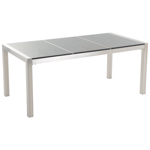 Mesa de refeição de jardim GROSSETO 180 cm 90 cm Polido Granito Cinzento