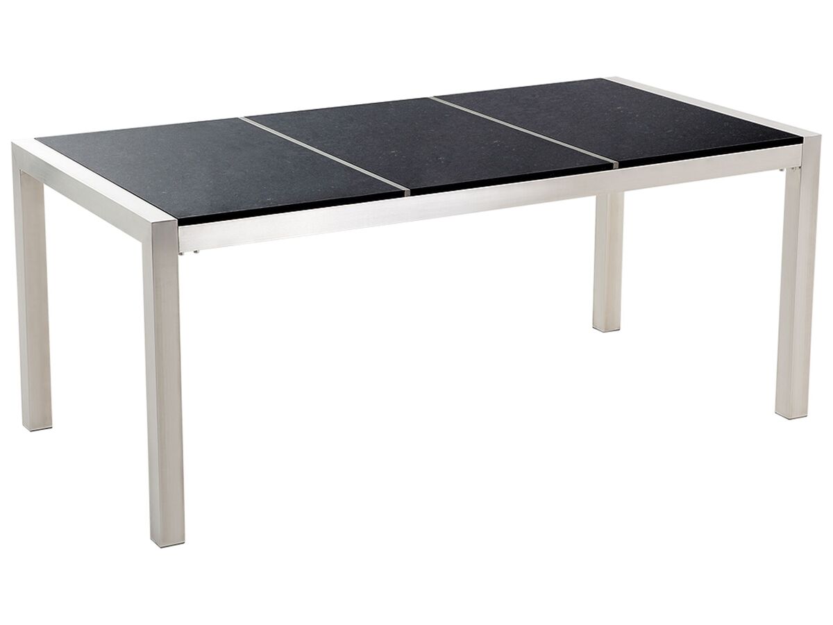 Beliani Mesa de jardín GROSSETO 90x180 Negro/ Gris