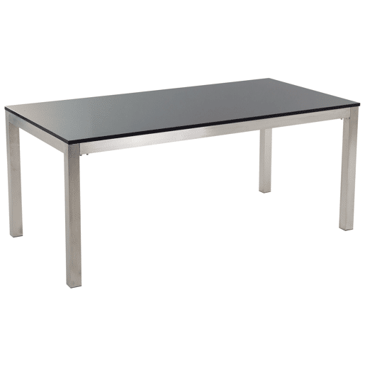 Mesa de refeição de jardim GROSSETO 180 cm 90 cm Polido Granito Preto