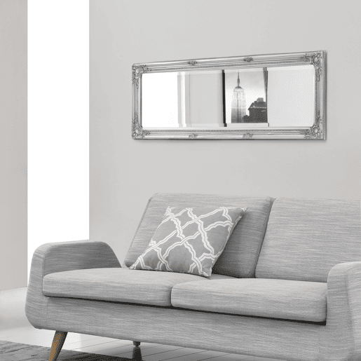 Espelho de parede Livorno eucalipto a todo o comprimento 132 x 42 x 3,5 cm - Prata en.casa.