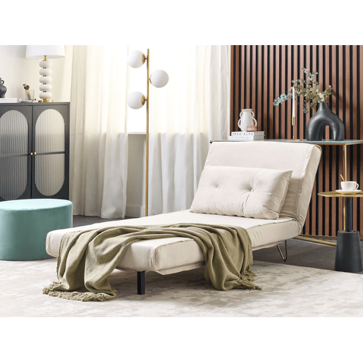Conjunto de sala de estar VESTFOLD Veludo Creme 3 lugares