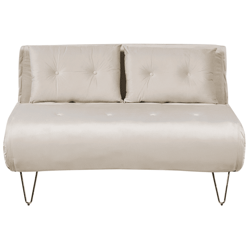 Conjunto de sala de estar VESTFOLD Veludo Creme 3 lugares