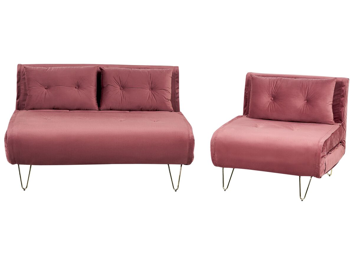 Beliani Sofá de 3 plazas VESTFOLD Rosa