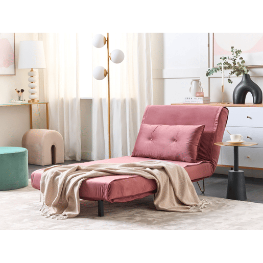 Conjunto de sala de estar VESTFOLD Veludo Rosa 3 lugares